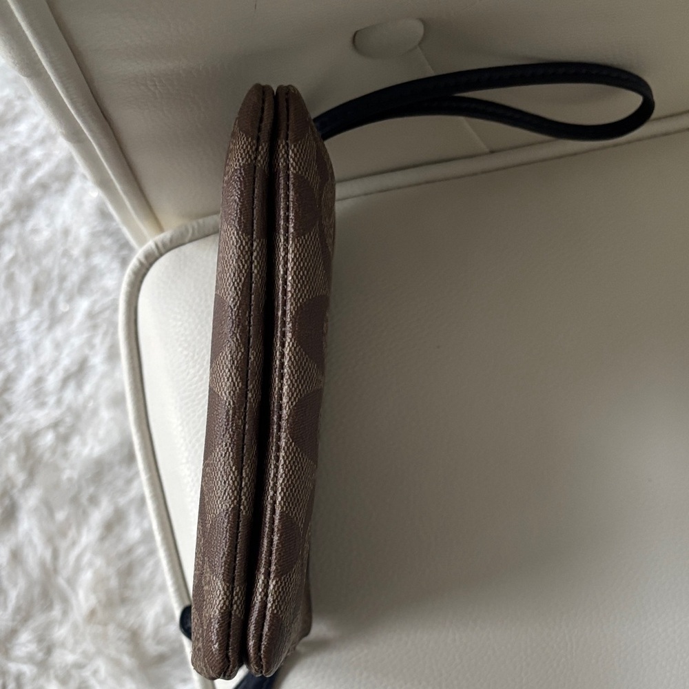 Coach Monogram Double Zipper Wristlet Brown Wristlet ( LIke New Without Tags) - Picture 9 of 15